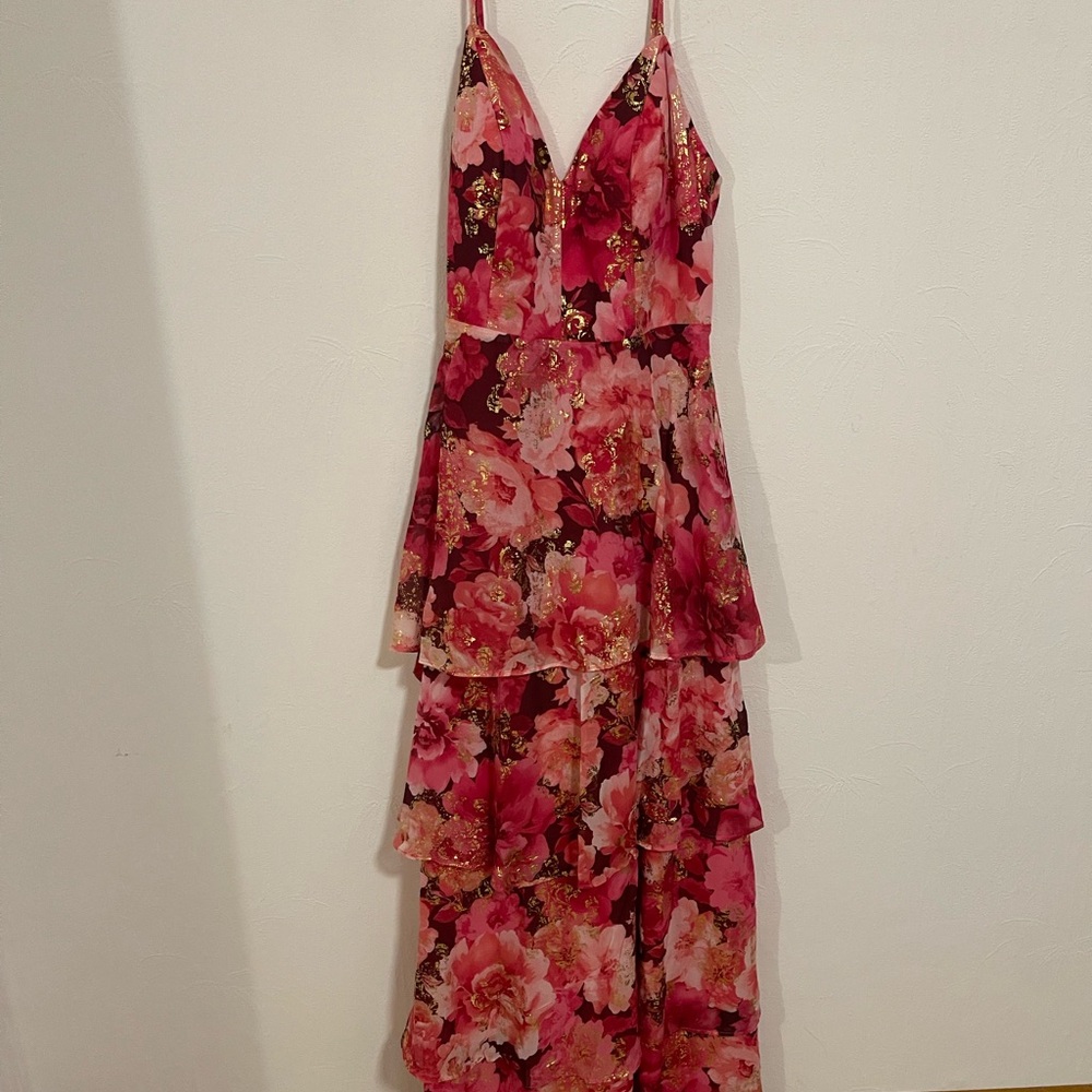 Floral Pink Layered Dress